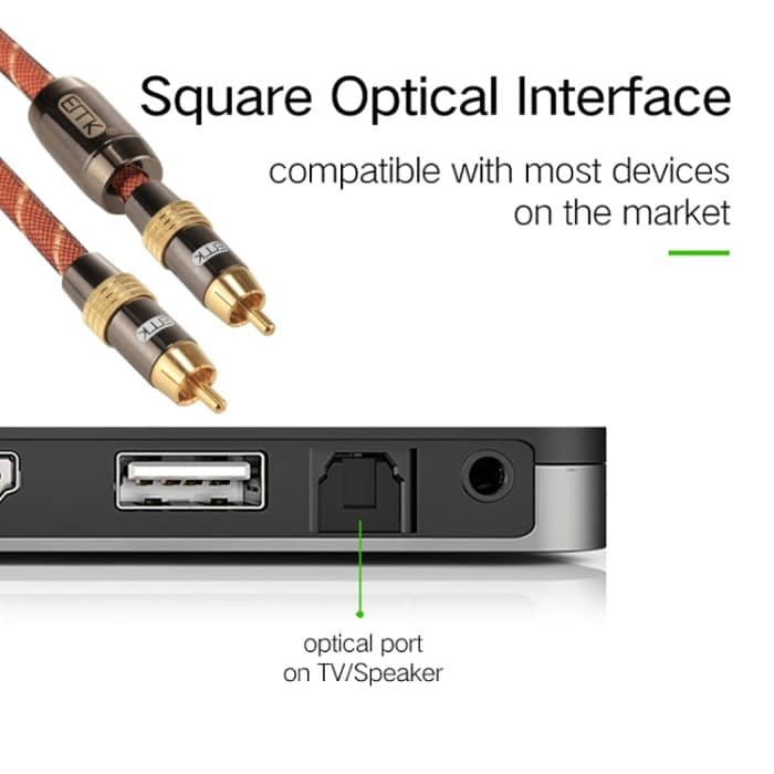 EMK TZ / A 2 m OD8,0 mm vergoldeter Metallkopf Cinch-Cinch-Stecker Digitales Koaxial-Verbindungskabel Audio / Video-Cinch-Kabel – Bild 4