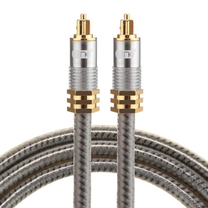 EMK YL-A 1 m OD8,0 mm vergoldeter Metallkopf Toslink Digitales optisches Audiokabel von Stecker zu Stecker – Bild 1