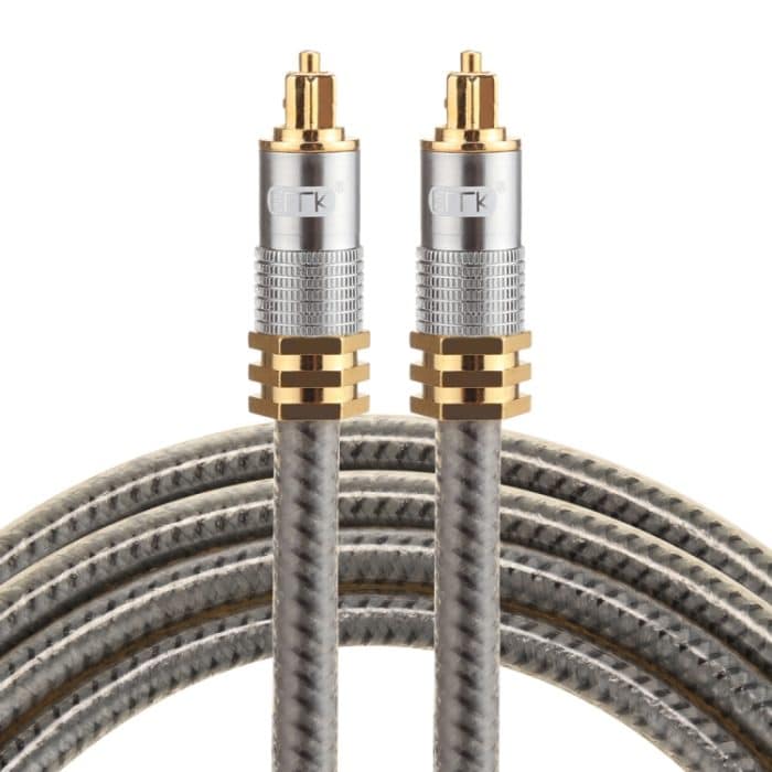 EMK YL-A 1,5 m OD8,0 mm vergoldeter Metallkopf Toslink Digitales optisches Audiokabel von Stecker zu Stecker – Bild 1