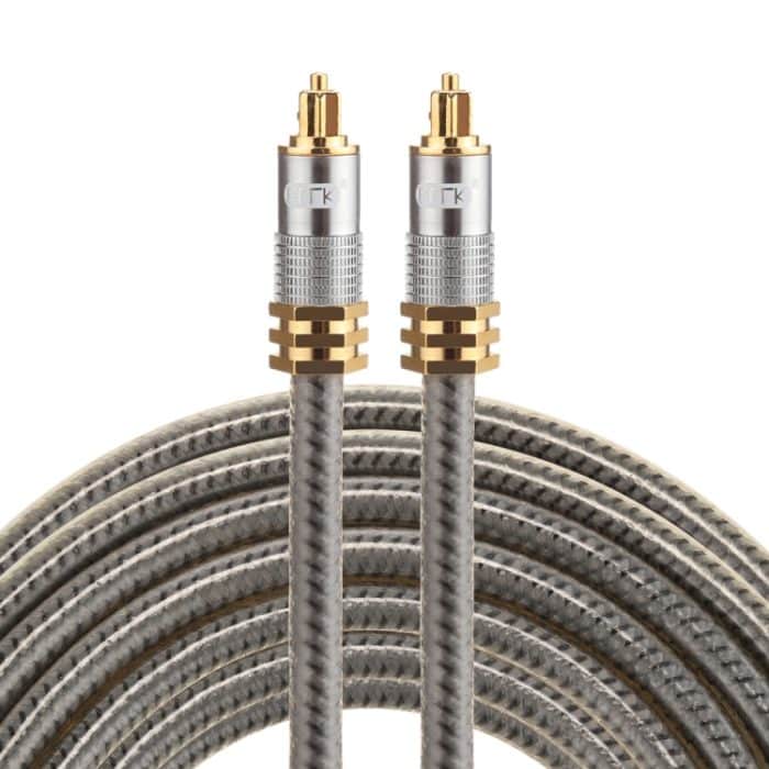 EMK YL-A 5 m OD8,0 mm vergoldeter Metallkopf Toslink Digitales optisches Audiokabel von Stecker zu Stecker – Bild 1