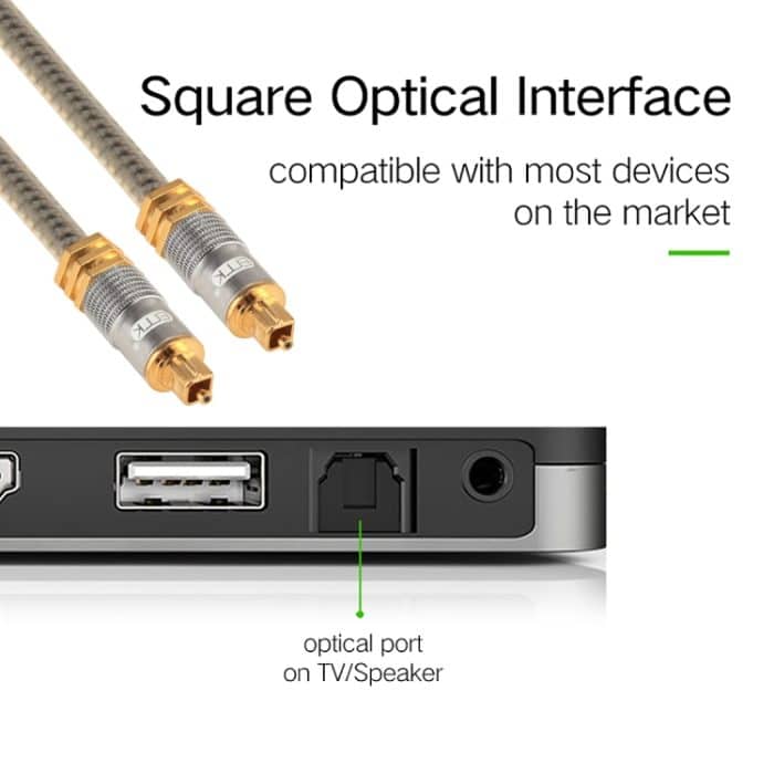 EMK YL-A 5 m OD8,0 mm vergoldeter Metallkopf Toslink Digitales optisches Audiokabel von Stecker zu Stecker – Bild 4