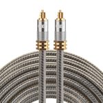EMK YL-A 8 m OD8,0 mm vergoldeter Metallkopf Toslink Digitales optisches Audiokabel von Stecker zu Stecker