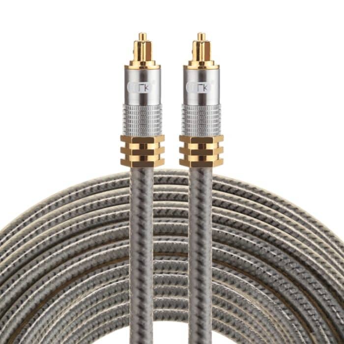 EMK YL-A 10 m OD8,0 mm vergoldeter Metallkopf Toslink Digitales optisches Audiokabel von Stecker zu Stecker – Bild 1