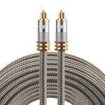 EMK YL-A 15 m OD8,0 mm vergoldeter Metallkopf Toslink Digitales optisches Audiokabel von Stecker zu Stecker