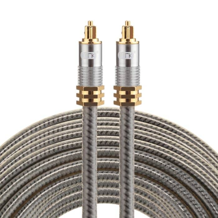 PC0778.jpg EMK YL-A 15 m OD8,0 mm vergoldeter Metallkopf Toslink Digitales optisches Audiokabel von Stecker zu Stecker – Bild 1