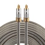 EMK YL-A 20 m OD8,0 mm vergoldeter Metallkopf Toslink Digitales optisches Audiokabel von Stecker zu Stecker