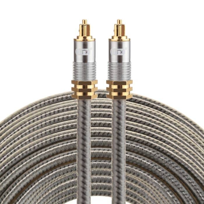 PC0779.jpg EMK YL-A 20 m OD8,0 mm vergoldeter Metallkopf Toslink Digitales optisches Audiokabel von Stecker zu Stecker – Bild 1