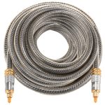 EMK YL-A 20 m OD8,0 mm vergoldeter Metallkopf Toslink Digitales optisches Audiokabel von Stecker zu Stecker – Bild 3