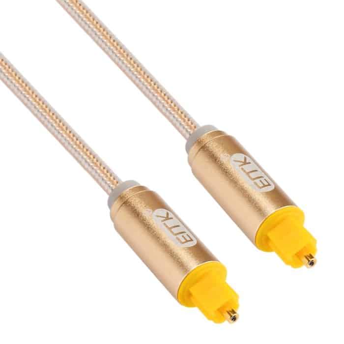 EMK 1 m OD4,0 mm vergoldeter Metallkopf mit gewebter Linie, Toslink-Stecker auf Stecker, digitales optisches Audiokabel, Length: 1m – Bild 2