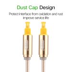 EMK 1 m OD4,0 mm vergoldeter Metallkopf mit gewebter Linie, Toslink-Stecker auf Stecker, digitales optisches Audiokabel, Length: 1m – Bild 5