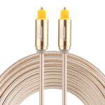 EMK 3 m, OD 4,0 mm, vergoldeter Metallkopf, gewebte Linie, Toslink-Stecker auf Stecker, digitales optisches Audiokabel, Length: 3m