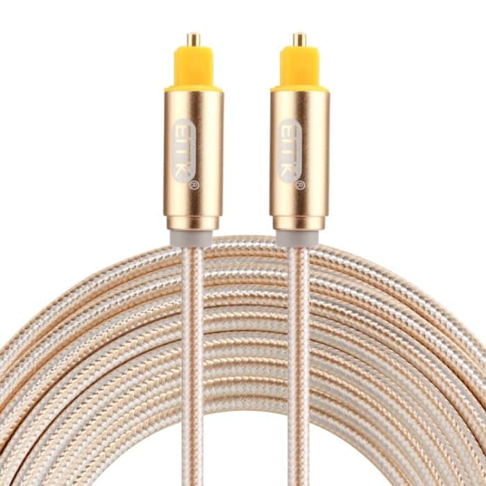 EMK 3 m, OD 4,0 mm, vergoldeter Metallkopf, gewebte Linie, Toslink-Stecker auf Stecker, digitales optisches Audiokabel, Length: 3m – Bild 1