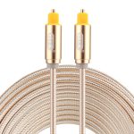 EMK 5 m, OD 4,0 mm, vergoldeter Metallkopf, gewebte Linie, Toslink-Stecker auf Stecker, digitales optisches Audiokabel, Length: 5m