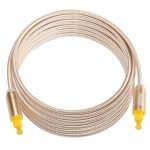 EMK 5 m, OD 4,0 mm, vergoldeter Metallkopf, gewebte Linie, Toslink-Stecker auf Stecker, digitales optisches Audiokabel, Length: 5m – Bild 3