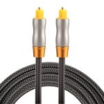 1,5 m OD6,0 mm vergoldeter Metallkopf gewebte Linie Toslink Digitales optisches Audiokabel von Stecker zu Stecker