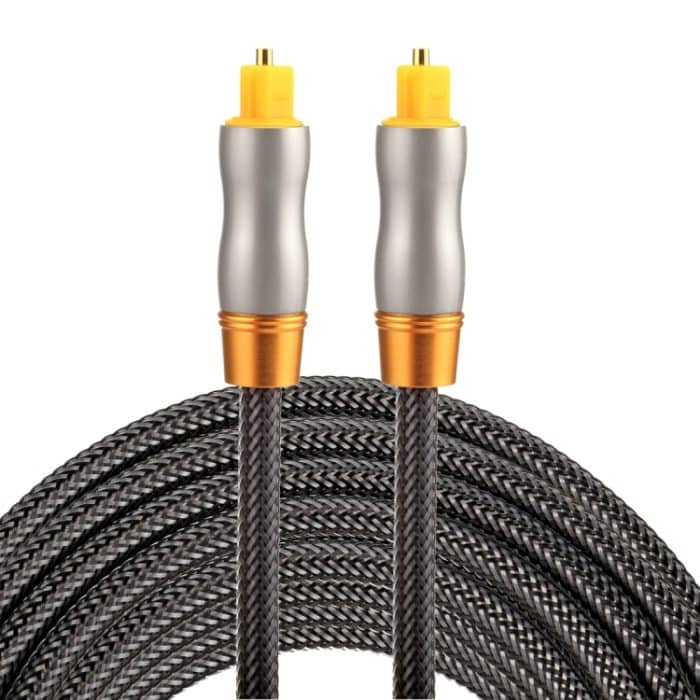 3 m OD6,0 mm vergoldeter Metallkopf gewebte Linie Toslink Digitales optisches Audiokabel von Stecker zu Stecker – Bild 1