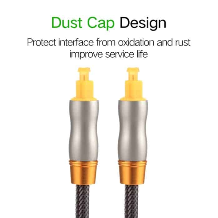 3 m OD6,0 mm vergoldeter Metallkopf gewebte Linie Toslink Digitales optisches Audiokabel von Stecker zu Stecker – Bild 5