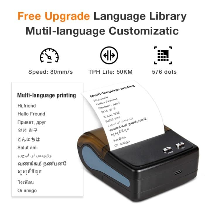 QS-8001 Tragbarer 80-mm-Bluetooth-POS-Beleg-Thermodrucker, QS-8001 – Bild 2