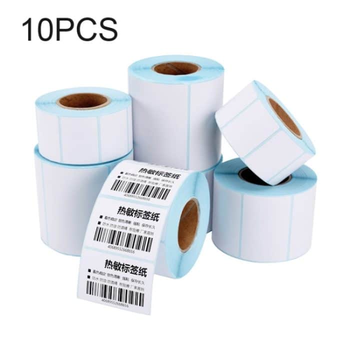 PC0932.jpg 10 PCS 60 mm x 40 mm 700 Blatt Selbstklebendes thermisches Barcode-Etikettenpapier – Bild 1