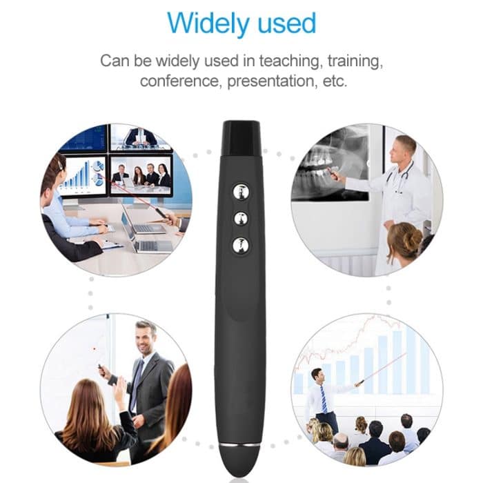 2,4 GHz Wireless Laser PowerPoint-Seite Drehstift Multimedia Wireless Presentation Projektionsstift mit USB-Empfänger, Fernbedienung Entfernung: 30 m – Bild 7