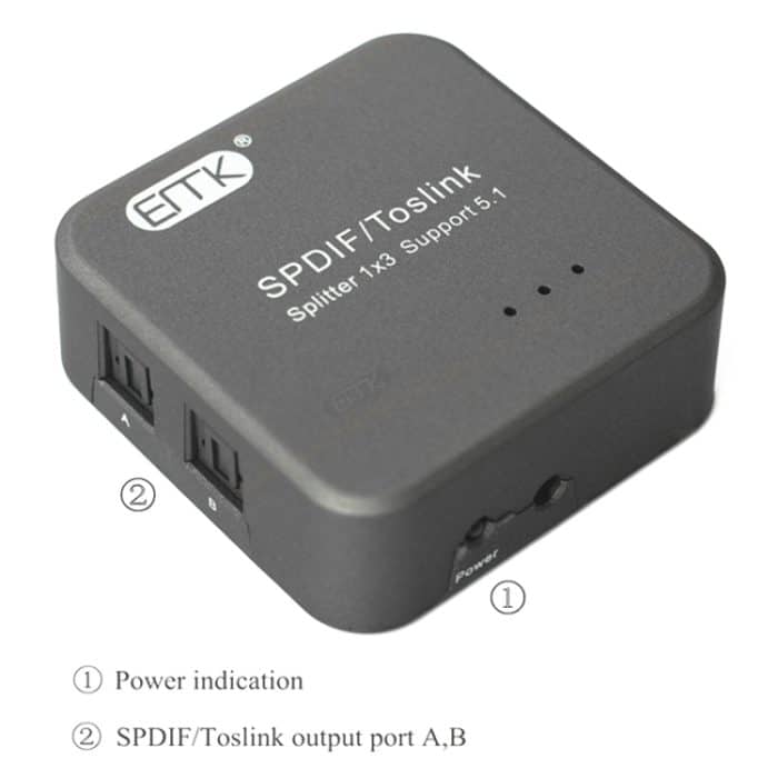 EMK 1 Eingang 3 Ausgang digitaler optischer Audio-SPDIF-Toslink-Splitter-Adapter – Bild 4