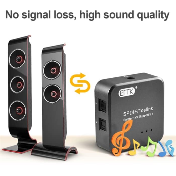 EMK 1 Eingang 3 Ausgang digitaler optischer Audio-SPDIF-Toslink-Splitter-Adapter – Bild 7