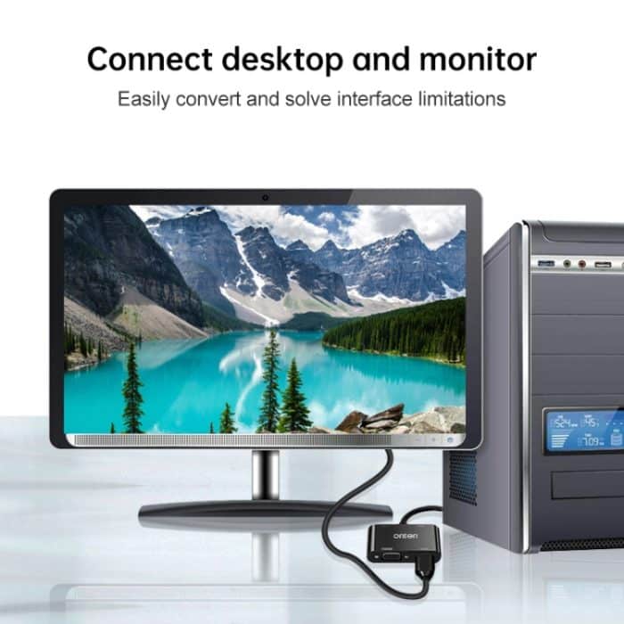 Onten 5138HV 1080P VGA auf HDMI + VGA Adapter mit Audio – Bild 5