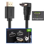60 cm 4K * 2K HDMI 2.0 Version Hochgeschwindigkeits-HDMI-Kabel mit Ethernet rechtwinklig 90 Grad – Bild 4