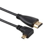 50 cm 4K HDMI-Stecker auf Micro-HDMI-Stecker mit linkem Winkel, vergoldetes Anschlussadapterkabel