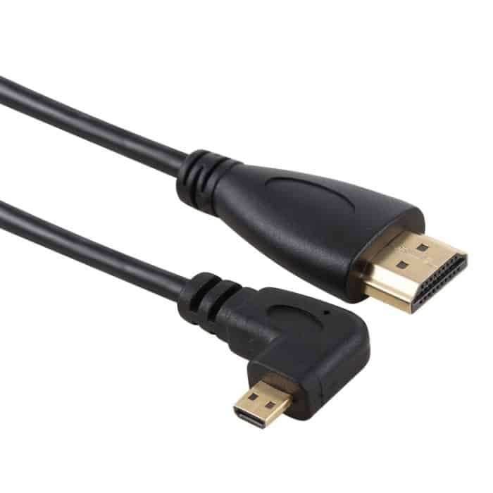 PC1390.jpg 50 cm 4K HDMI-Stecker auf Micro-HDMI-Stecker mit linkem Winkel, vergoldetes Anschlussadapterkabel – Bild 1