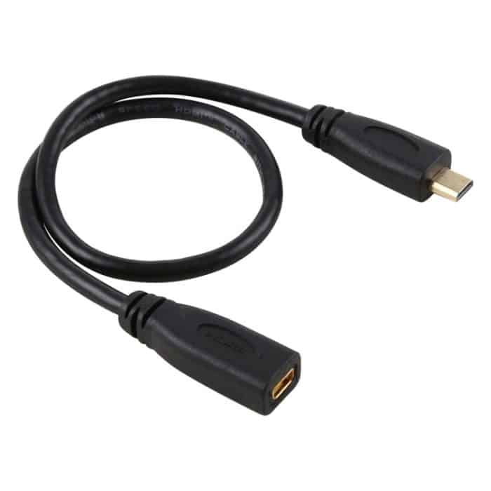 30 cm 1080P Micro HDMI Buchse zu Stecker Vergoldetes Anschlussadapterkabel – Bild 2
