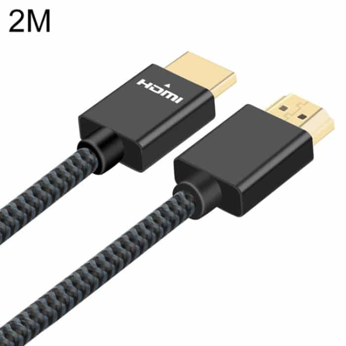 PC1675B.jpg ULT-unite vergoldetes HDMI 2.0-Stecker-auf-Stecker-Nylon-Geflechtkabel, Kabellänge: 2 m, 2m – Bild 1