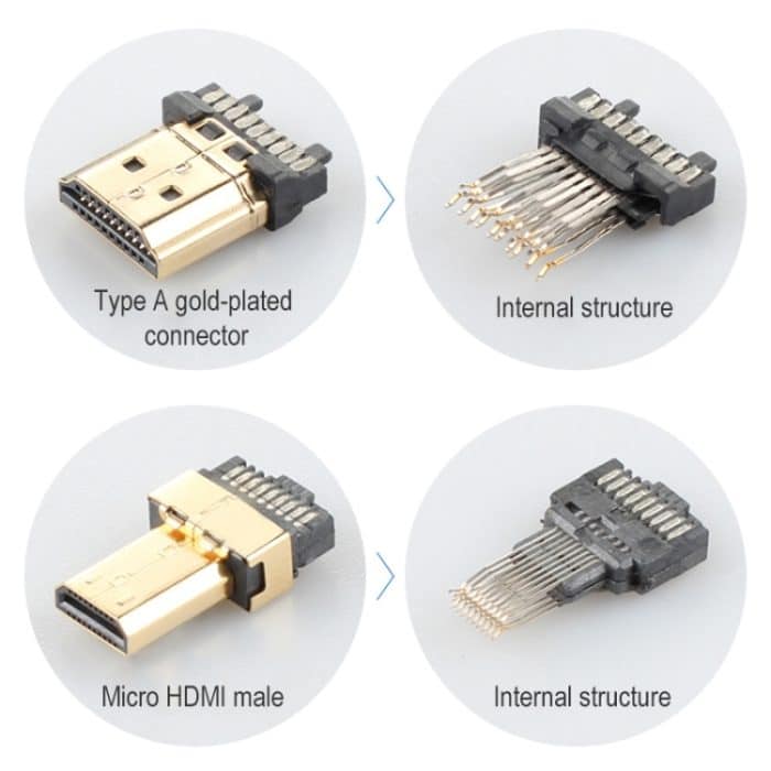 ULT-unite vergoldetes Kopf-HDMI-Stecker auf Micro-HDMI-Stecker, geflochtenes Nylonkabel, Kabellänge: 1,2 m, 1.2m – Bild 3