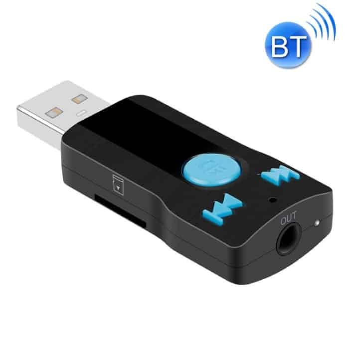 PC1780.jpg BC07 Mini-USB-Bluetooth-Empfänger mit gebürsteter Textur, MP3-Player, SD / TF-Kartenleser mit Mikrofon und Audiokabel, Freisprech- und AUX-Ausgang, 32 GB Micro-SD / TF-Karte und zweiseitigem USB-Anschluss – Bild 1