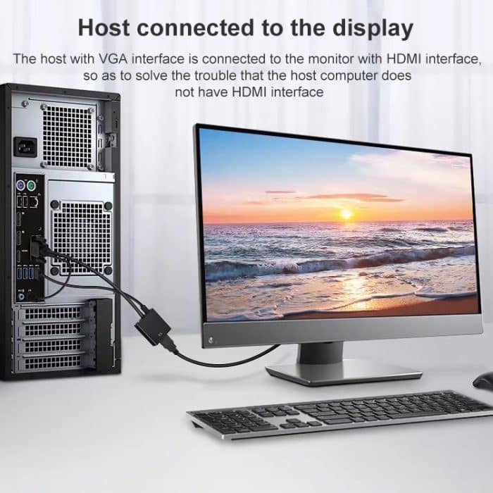 HDCO-VGAM2 1080P-VGA-Stecker auf HDMI-Innenrichter mit 3,5-mm-Audiokabel – Bild 5