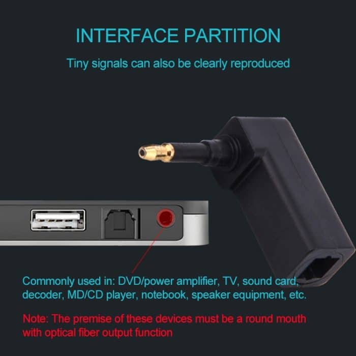 EMK 90 Grad männlich zu weiblich Conversion Leiter Optical Fiber Adapter Audio-Adapter – Bild 4