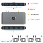 Rocketek HC405 USB2.0 KVM-Switch Vier-in-vier-Out-Sharing-Konverter – Bild 3