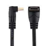60 cm 4K x 2K HDMI 2.0-Version Hochgeschwindigkeits-HDMI-Stecker mit 270 Grad rechtwinkligem bis 270 Grad rechtwinkligem HDMI-Stecker mit Ethernet (schwarz)