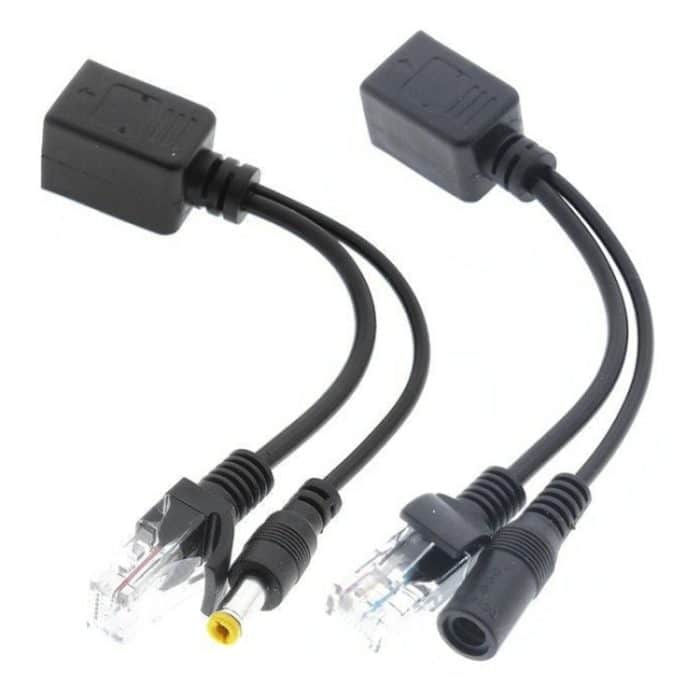 2-in-1-RJ45-POE-Injektor- und Splitterkabel-Set mit 2,1 x 5,5 mm DC-Buchse und -Stecker, 2.1x 5.5mm Female – Bild 6