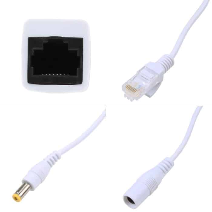 2-in-1-RJ45-POE-Injektor- und Splitterkabel-Set mit 2,1 x 5,5 mm DC-Buchse und -Stecker, 2.1x 5.5mm Female – Bild 2