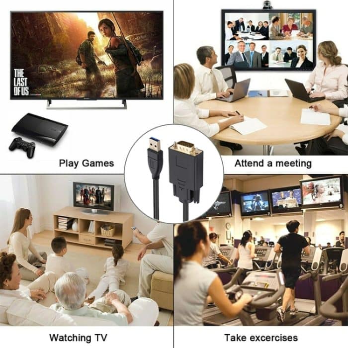 1,8 m langes USB3.0-zu-VGA-Konverter-Verlängerungskabel – Bild 7