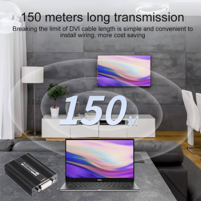 Measy DVI1815 DVI Extender Sender- und Empfängerkonverter, POE-Einzelstromversorgung, Übertragungsentfernung: 150 m, DVI1815 – Bild 7