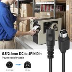 4-poliger DIN-Stecker auf DC 5,5 x 2,1 mm Buchse Stromanschlusskabel, Länge: 0,15 m – Bild 5