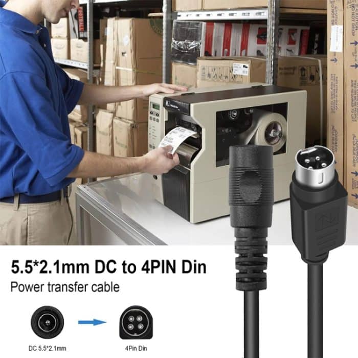 4-poliger DIN-Stecker auf DC 5,5 x 2,1 mm Buchse Stromanschlusskabel, Länge: 0,15 m – Bild 5