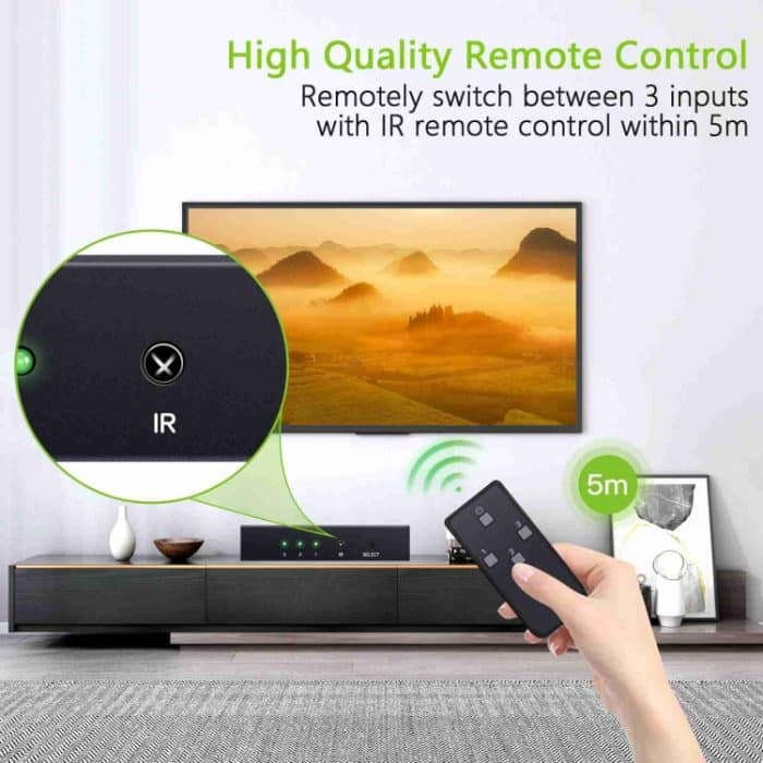 NK-T32 Toslink 3 In 2 Out Switch / Splitter mit IR-Fernbedienung – Bild 7