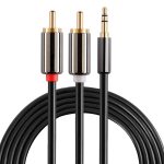 2 m vergoldete 3,5-mm-Buchse an 2 x Cinch-Stereo-Audiokabel