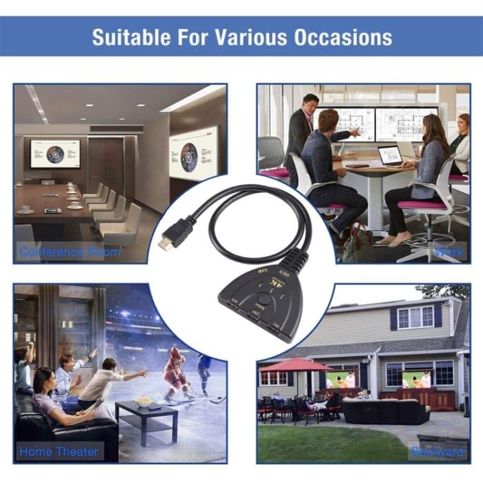 3 x 1 4K 30 Hz HDMI-Umschalter mit Pigtail-HDMI-Kabel, unterstützt externe Stromversorgung – Bild 7