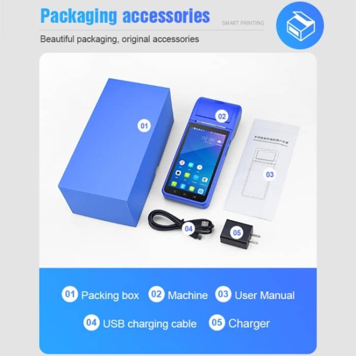 POS-6000 58 mm PDA Handheld 5,5 Zoll Barcode zweidimensionaler Code Android 4G Smart Scan Code Registrierkasse Thermodruckmaschine, 1 GB + 8 GB – Bild 15