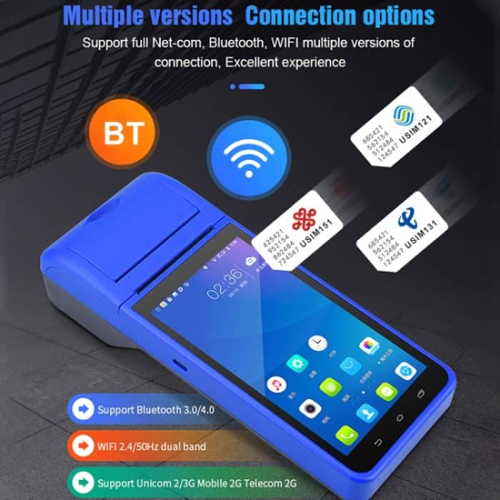 POS-6000 58 mm PDA Handheld 5,5 Zoll Barcode zweidimensionaler Code Android 4G Smart Scan Code Registrierkasse Thermodruckmaschine, 1 GB + 8 GB – Bild 4