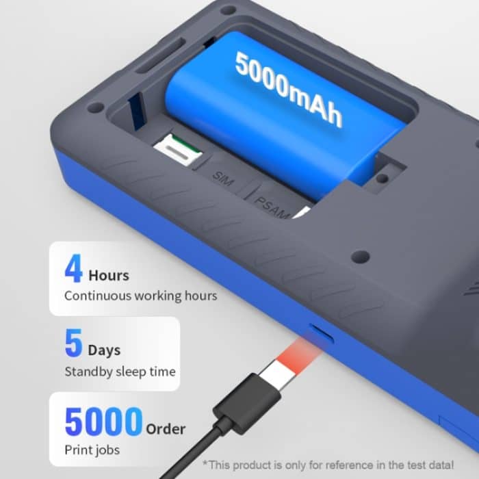 POS-6000 58 mm PDA Handheld 5,5 Zoll Barcode zweidimensionaler Code Android 4G Smart Scan Code Registrierkasse Thermodruckmaschine, 1 GB + 8 GB – Bild 10